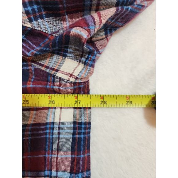 Duluth Trading Shirt Mens XL Purple Plaid Long Sleeve Outdoors Gorpcore Preppy - Picture 5 of 9